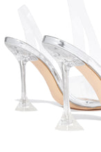 Load image into Gallery viewer, Luxe Affair Embellished Clear Pointed Toe Pumps - Silver
