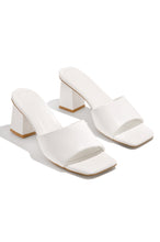 Load image into Gallery viewer, Valentine Block Heel Mules - White
