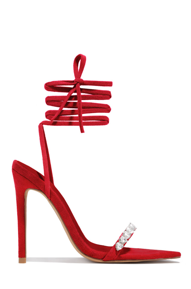 Alohas Bellini Lace Up Heeled Sandal - Red | Garmentory