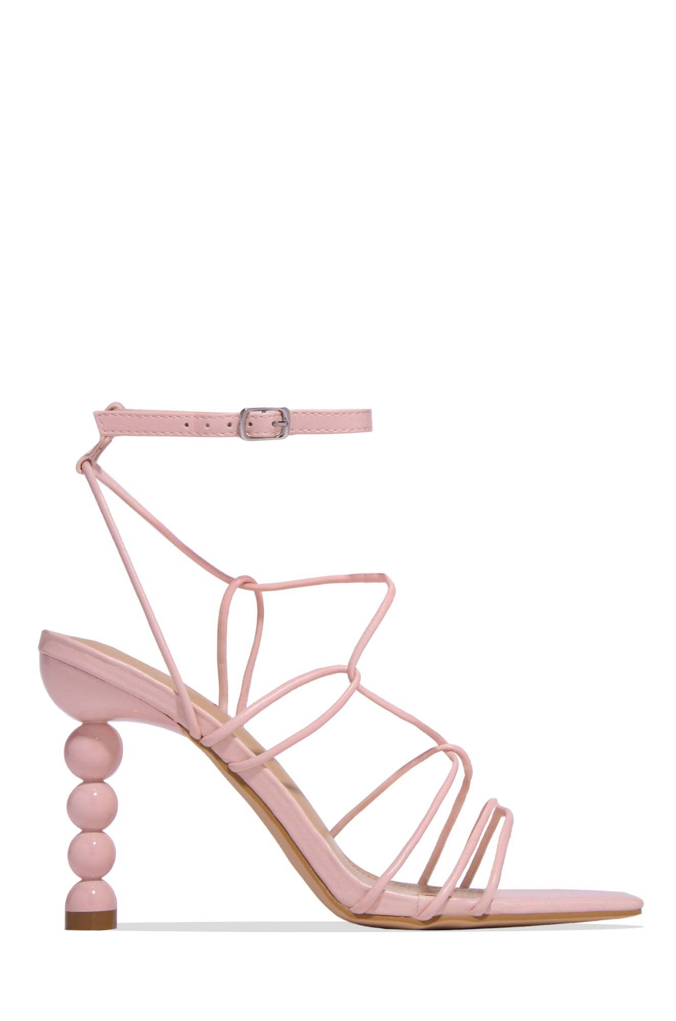 Nude pink strappy heels online