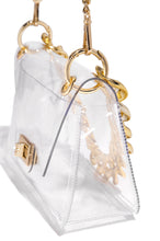 Load image into Gallery viewer, gold tone hardware clear bag 
