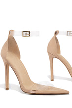 Load image into Gallery viewer, Love Me Better Clear Strap High Heels - Nude
