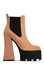 Load image into Gallery viewer, nude chunky heel boot 
