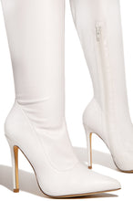 Load image into Gallery viewer, Sultry Touch Over The Knee Boots - White PU
