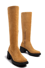 Load image into Gallery viewer, tan faux suede pull on boot 
