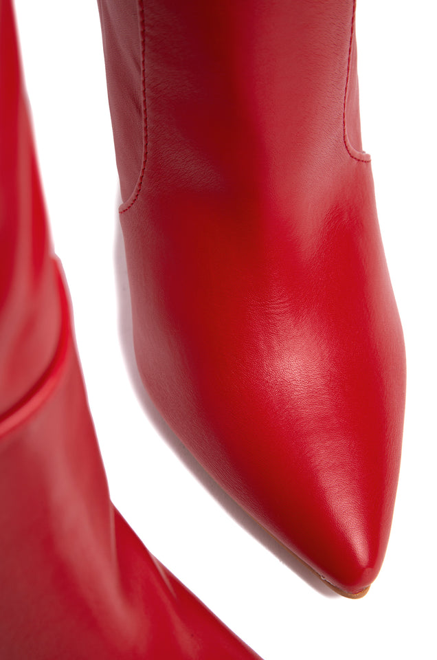 Load image into Gallery viewer, red pointed toe boot 
