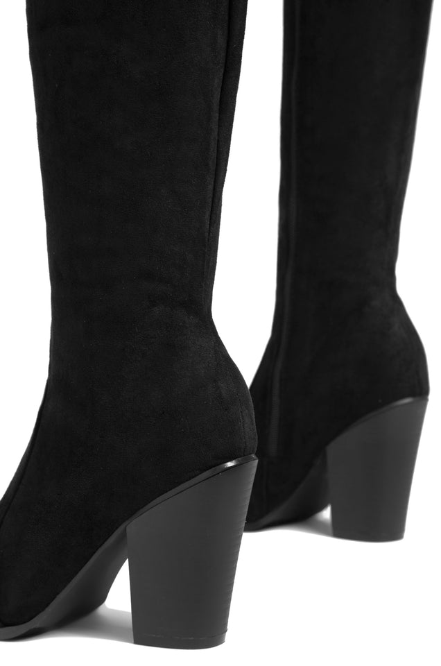 Load image into Gallery viewer, Roadie Over The Knee Block Heel Boots - Black
