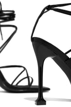 Load image into Gallery viewer, Sweet Talker Lace Up Strappy High Heels - Black
