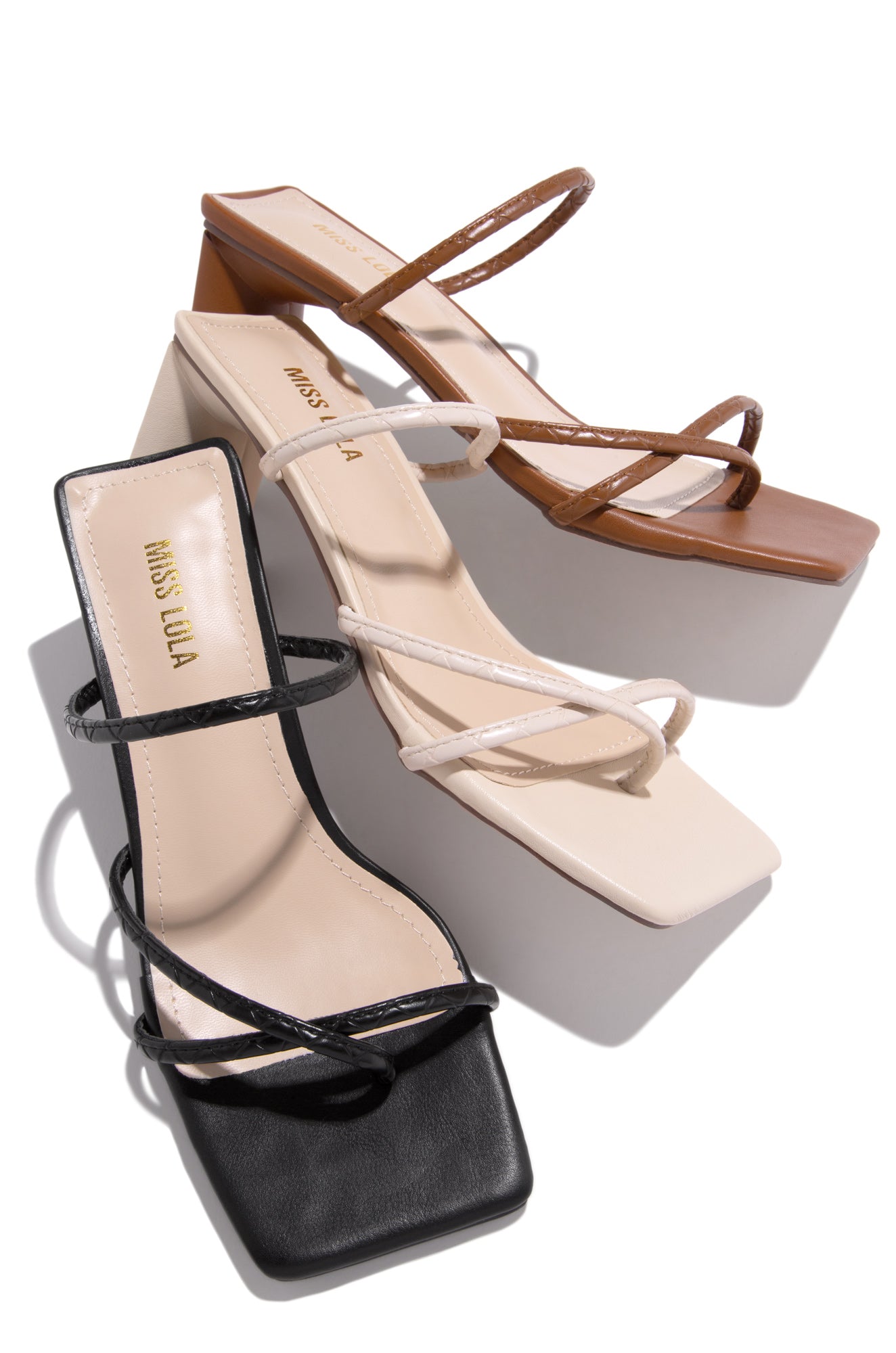 Miss Lola | Black Square Toe Block Heel Mules – MISS LOLA