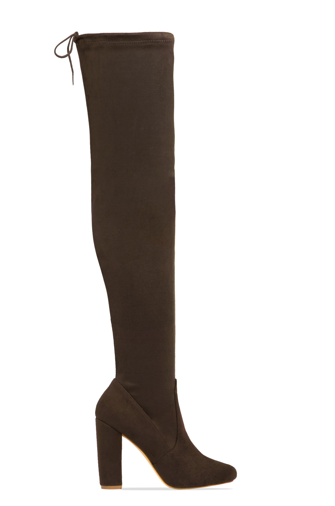 Way Up High Black Heel Over The Knee Boots MISS LOLA