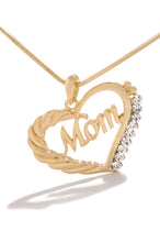 Load image into Gallery viewer, Mom Embellished Heart Pendant Necklace 
