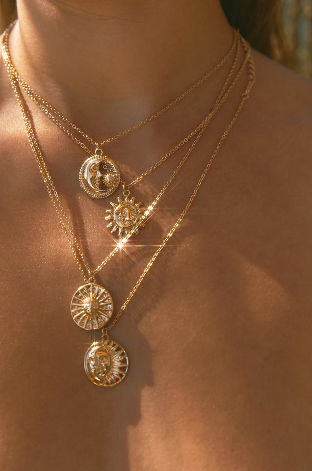 Load image into Gallery viewer, Four Piece Set Gold-Tone Necklace
