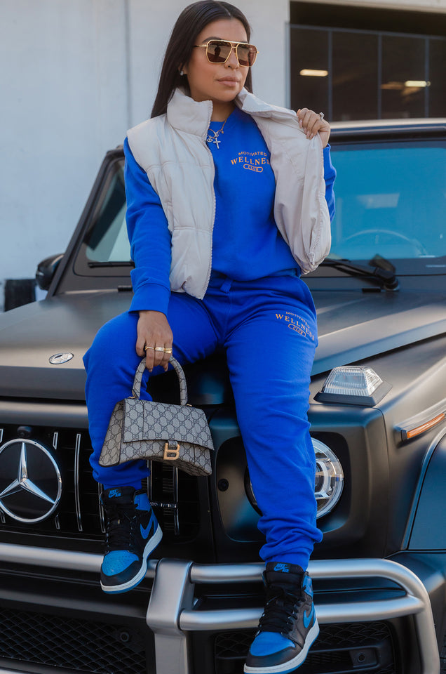 Load image into Gallery viewer, blue mid waist jogger 
