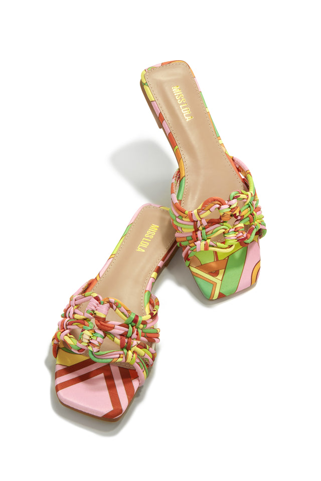 Load image into Gallery viewer, Multi Print Flat Slip On Sandals
