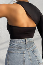Load image into Gallery viewer, Nadine Black Asymmetrical Bodysuit
