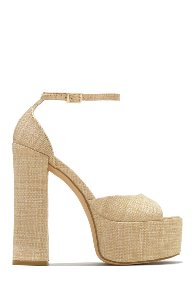 Load image into Gallery viewer, Baecation Platform Block High Heels - Natural
