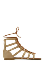 Load image into Gallery viewer, Summer Getaway Lace Up Gladiator Sandals - Natural
