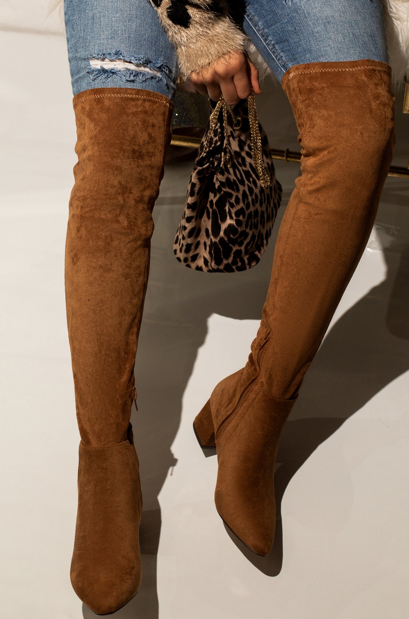 New Moon Over The Knee Block Heel Boots