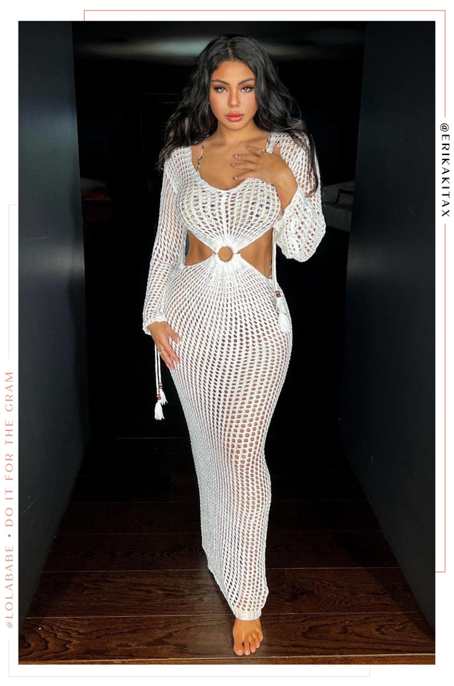 Load image into Gallery viewer, Crochet Fishnet Maxi Dress
