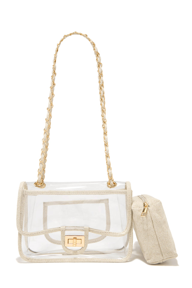 Load image into Gallery viewer, Gold Tone Nude and Clear Bag
