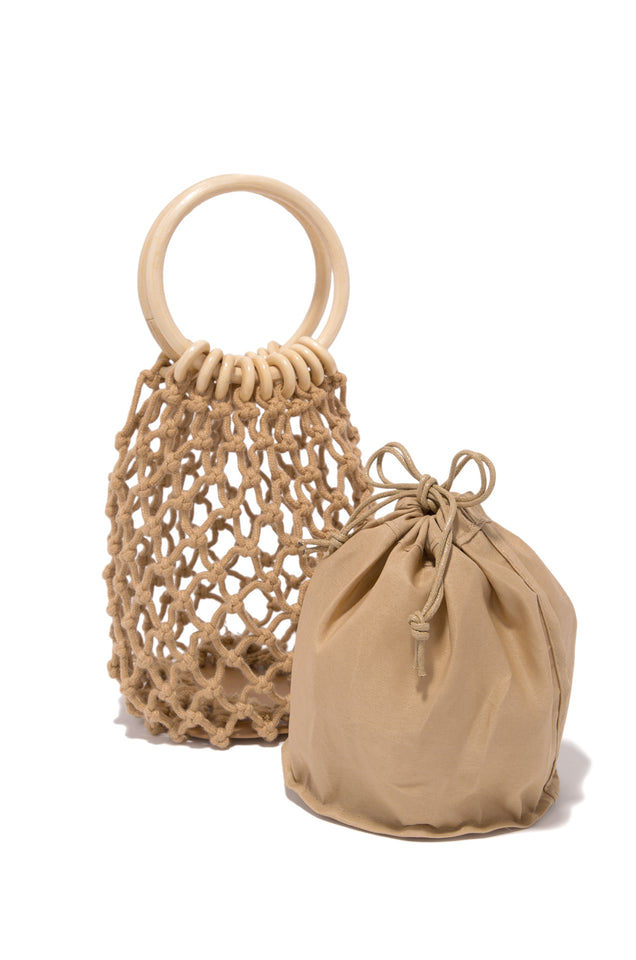 Load image into Gallery viewer, Nude Two Piece Crochet Net Bag
