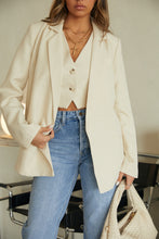 Load image into Gallery viewer, Ivory Cream Blazer Styled with Vest
