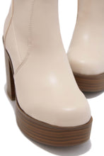 Load image into Gallery viewer, Nude Chunky Heel Platform Booties
