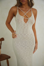 Load image into Gallery viewer, Nude Crochet Maxi Dress
