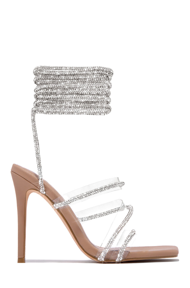Load image into Gallery viewer, Nude  Embellished High Heels
