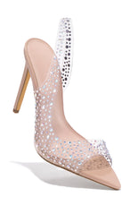 Load image into Gallery viewer, Embellished Slingback Nude Peep Toe Heels
