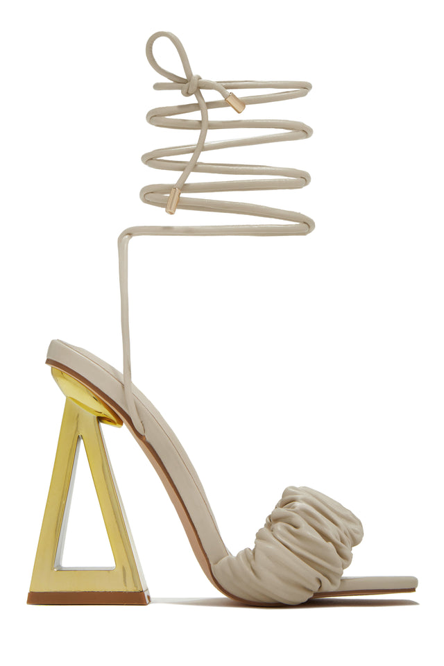 Load image into Gallery viewer, Nude Lace Up High Heels
