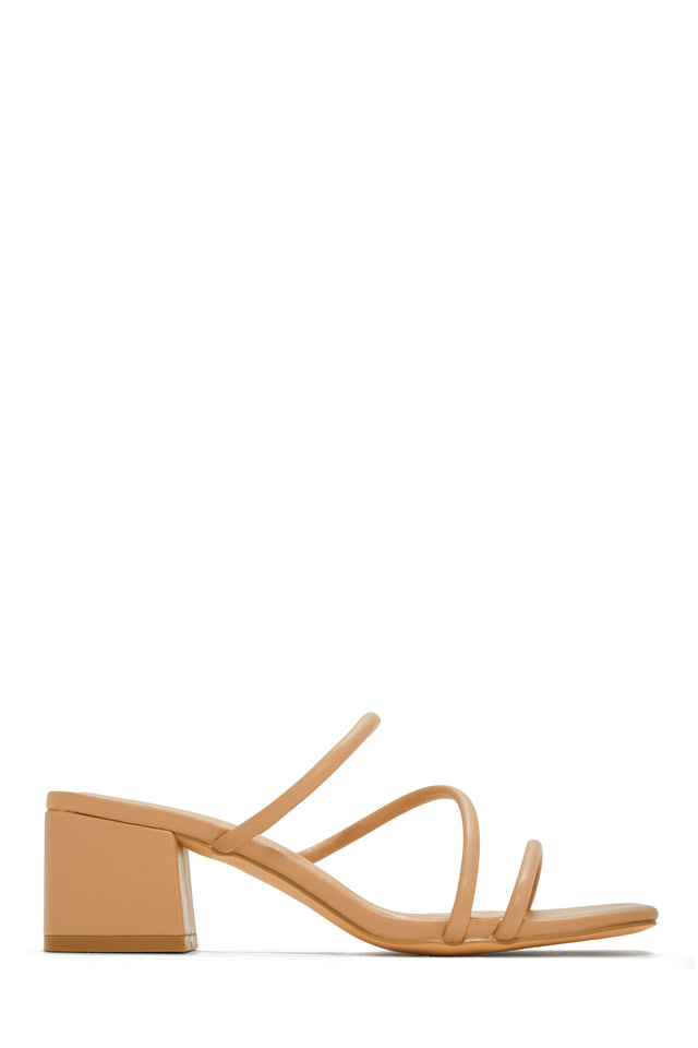 Load image into Gallery viewer, Nude Chunky Mid Heel Mules

