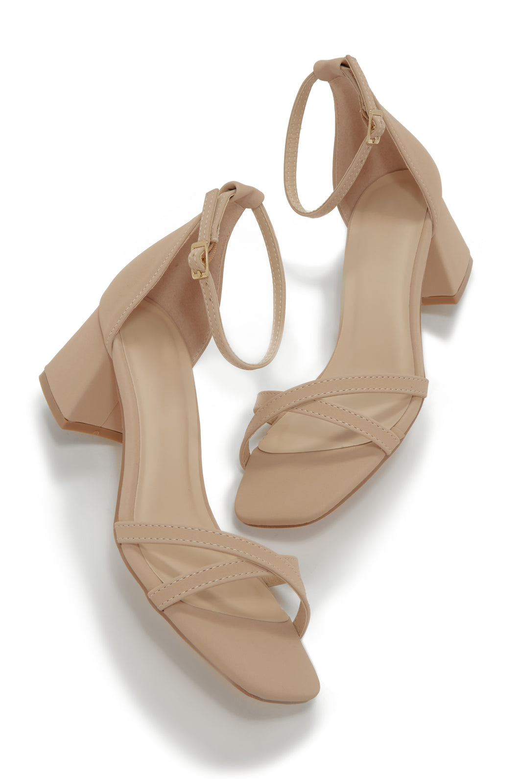 Nude Chunky Block Heels