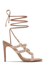 Load image into Gallery viewer, Nude Stone Embellished High Heels
