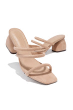 Load image into Gallery viewer, Nora Block Mid Heel Mules - Nude
