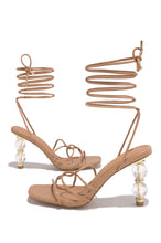 Load image into Gallery viewer, Nude Single Sole Lace Up Heels
