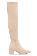 Load image into Gallery viewer, Nude Over The Knee Block Mid Heel Boots
