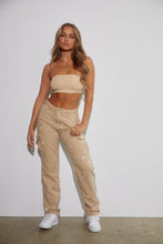 Load image into Gallery viewer, Nude and Silver Cargo Pant
