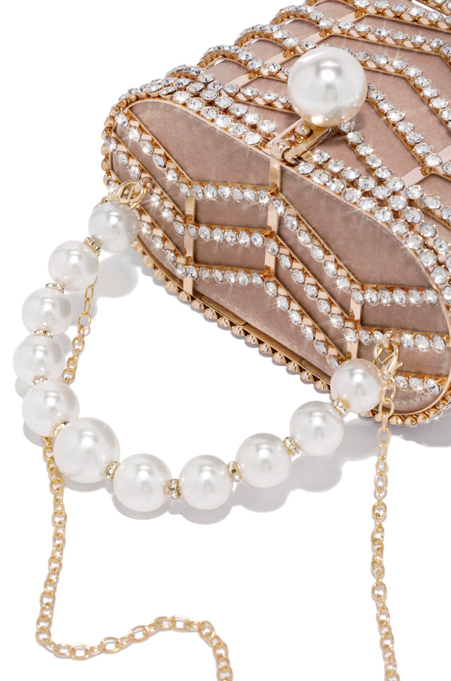 Load image into Gallery viewer, Faux Pearl Nude Bag
