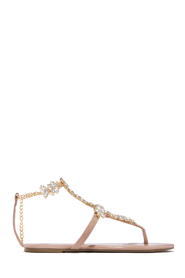 Load image into Gallery viewer, Nude Embellished Sandals
