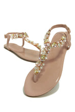 Load image into Gallery viewer, Santorini Beaches Embellished Sandals - Nude

