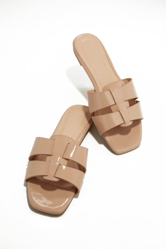 Load image into Gallery viewer, Nude Flat Slip On Sandals
