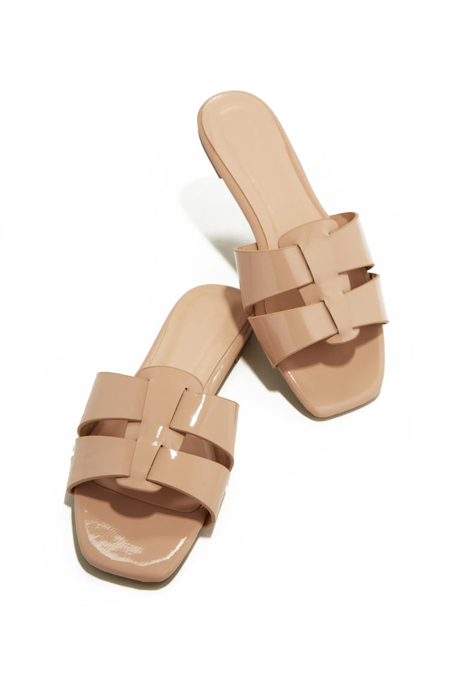 Load image into Gallery viewer, Nude Flat Slip On Sandals
