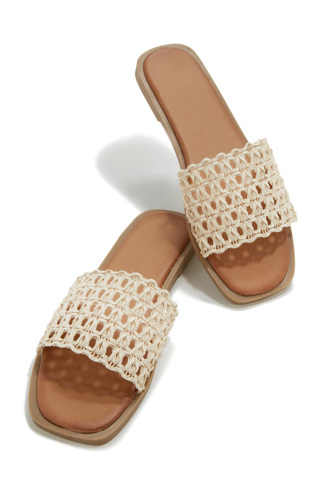 Load image into Gallery viewer, Nude Slip On Woven Sandals
