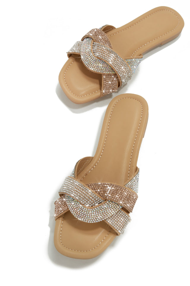 Load image into Gallery viewer, Nude Embellished Sandals
