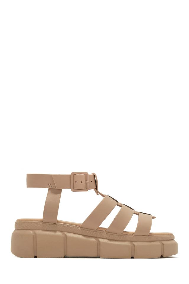 Load image into Gallery viewer, Nude Chunky Platform Sandals
