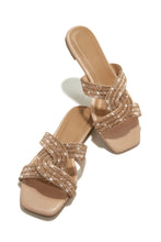 Load image into Gallery viewer, Nude Embellished Slip On Sandals
