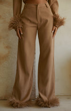 Load image into Gallery viewer, Nude Feather Trim Pant
