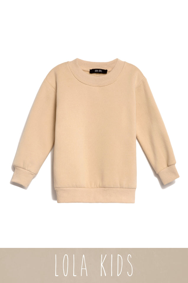 Load image into Gallery viewer, Mini Cozy Feels Kids Crewneck Sweater - Nude
