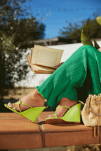 Load image into Gallery viewer, Women Wearing Lime Wedge Heels
